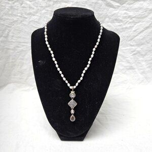 Natural Stone and Freshwater Pearl Necklace